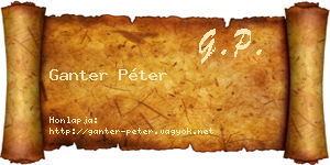Ganter Péter névjegykártya